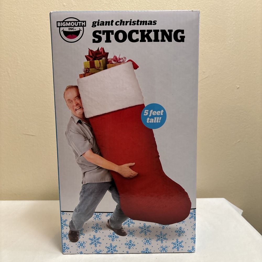 BigMouth Inc Giant Christmas Stocking 60in Red White Felt Santa Bag 5 Feet Tall